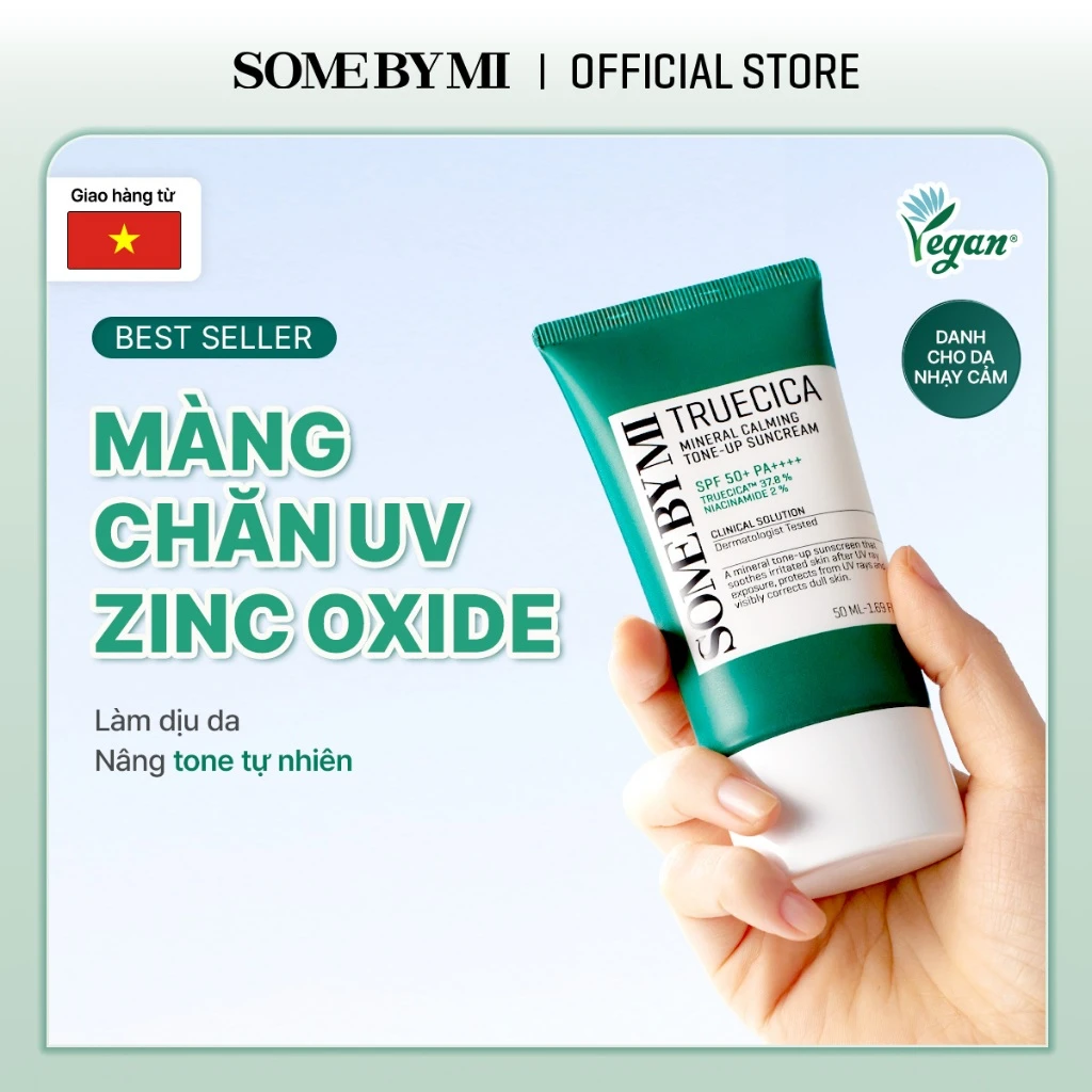 Đánh giá Kem chống nắng Some By Mi Truecica Mineral 100 Calming Sunscreen SPF50+ PA++++ Some By Mi